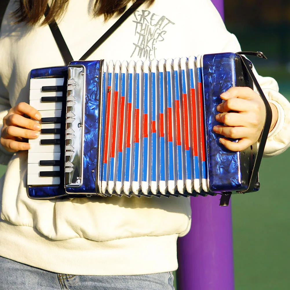 

17-Key 8 Bass Small Celluloid Accordion Mini Rhythm Band Toys Educational Musical Instrument Toy for Children Playing Instrument