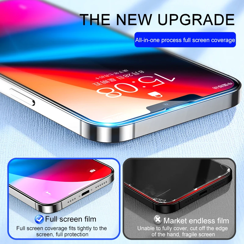 Фото Защитное стекло 30D для iphone 13 14 11 12 PRO MAX XS X XR 7 8 14 Plus №2