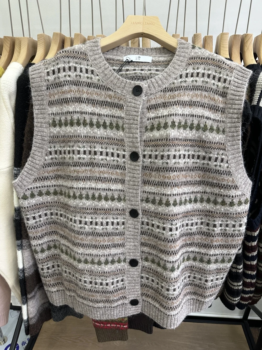 Xiao Wangjia 8504 новый зимний корейский свободный кардиган больших размеров для полных