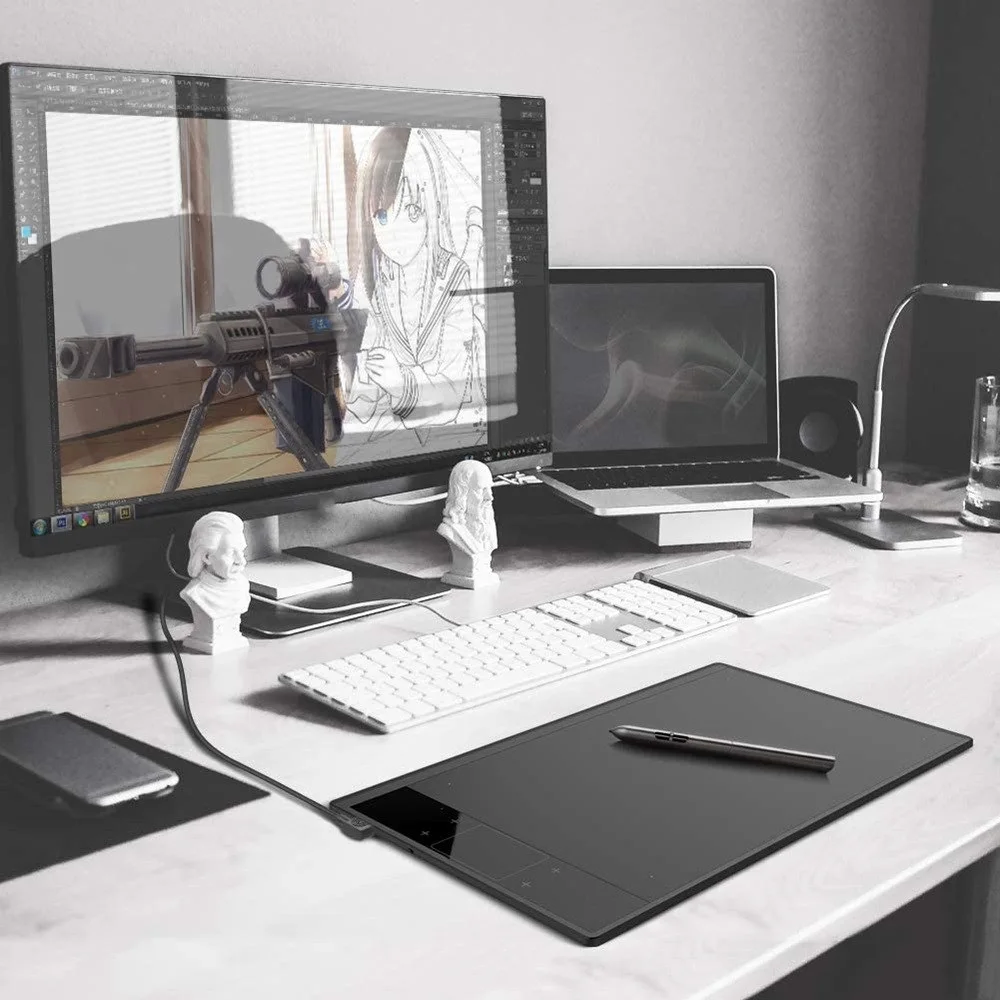 

10x6 дюймов электромагнитный дигитайзер Тонкий Планшет для рисования с интеллектуальной блокировкой жестов порт интерфейса Type C