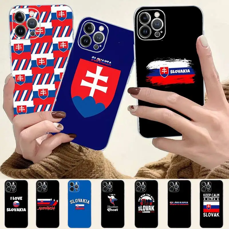 

Slovakia Flag Phone Case For iPhone 8 7 6 6S Plus X SE 2020 XR XS 14 11 12 13 Mini Pro Max Mobile Case