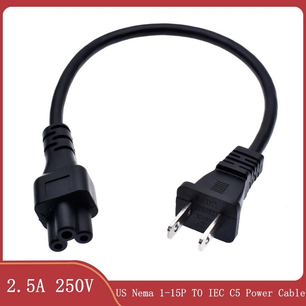 US 1-15P к C5, Япония, Φ 1-15P 2Pin к IEC320 C5, провод питания, удлинитель кабеля, адаптер 10A 250 В, 0,3 м 18AWG