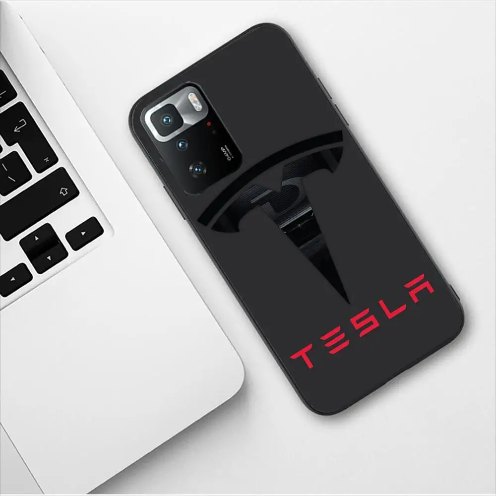 Tesla New Energy Car Black Phone Case For Redmi 9 9A 7A 10 8A 10A 8 Note 11 10S 7 11S Plus POCO X3 Pro Fashion Soft Phone Covers