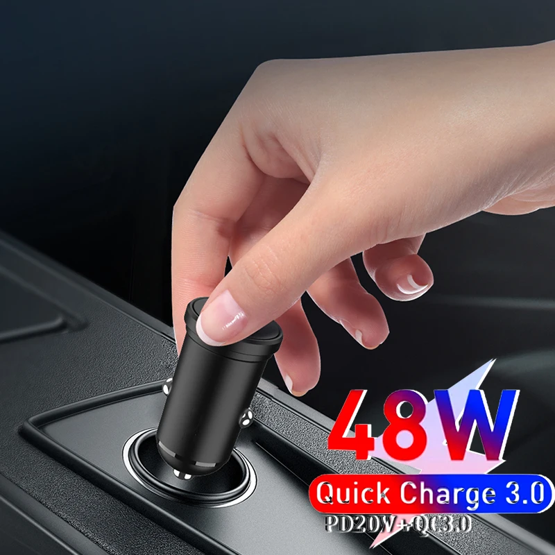 Быстрое Автомобильное зарядное устройство USB C 48 Вт адаптер с двумя портами