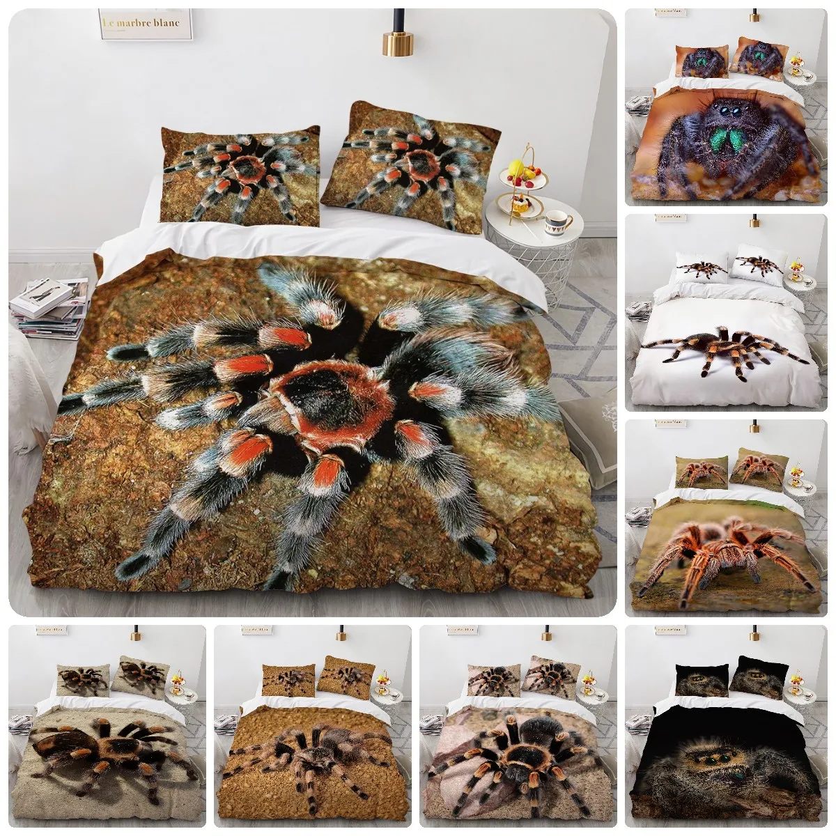 

Комплект постельного белья Morndream HD с цифровым 3D изображением паука, домашний текстиль, пододеяльник, наволочка, США/Великобритания/Австралия, одинарный, двойной, полный, Королевский, королевский комплект для спальни