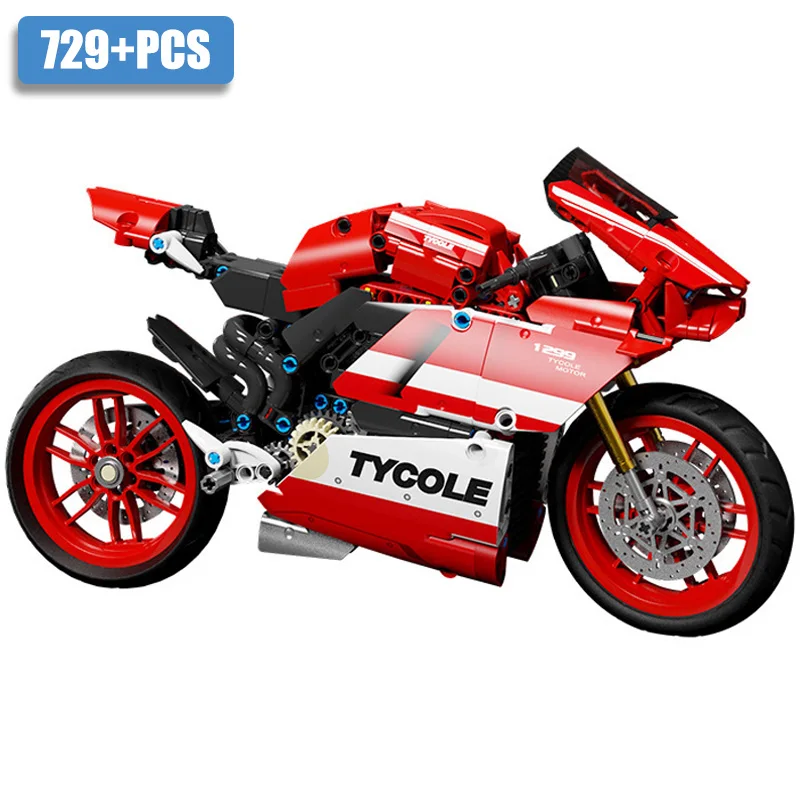 

729pcs City Technical MOC Motorcycle Building Blocks Locomotive Vehicle Model Super Racing Car Bricks Toys For Children Adult