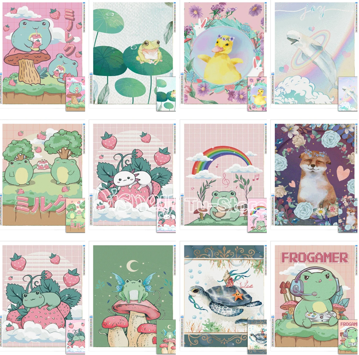 

5d Diy Cute Animal Pictures Diamond Drawing Cartoon Full Diamond Mosaic Rhinestone Embroidery Cross Stitch Kit Home Decor Crafts