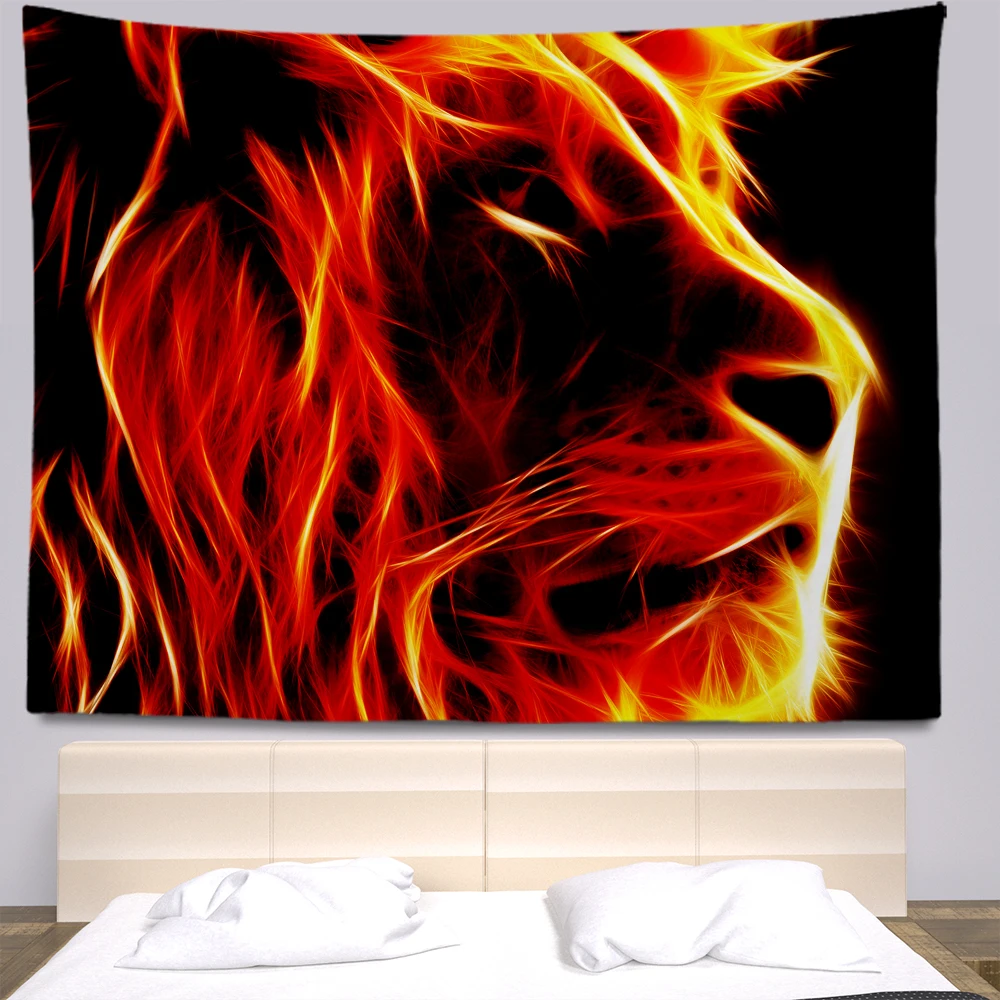 

Lion Tiger Animal Big Cloth Wall Tapestry Bohemia Anime Hippie Home Decoration Support customization tapestry wall room decor