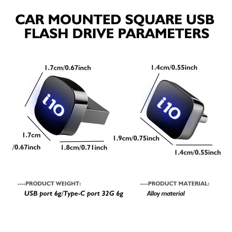 USB-флешка для автомобиля, USB-накопитель, музыкальная флешка, аксессуары для салона Hyundai i10 I10 N Line 2008 2009 2010 2011 (art.: 3920da51b9232) - 3920da51b9232