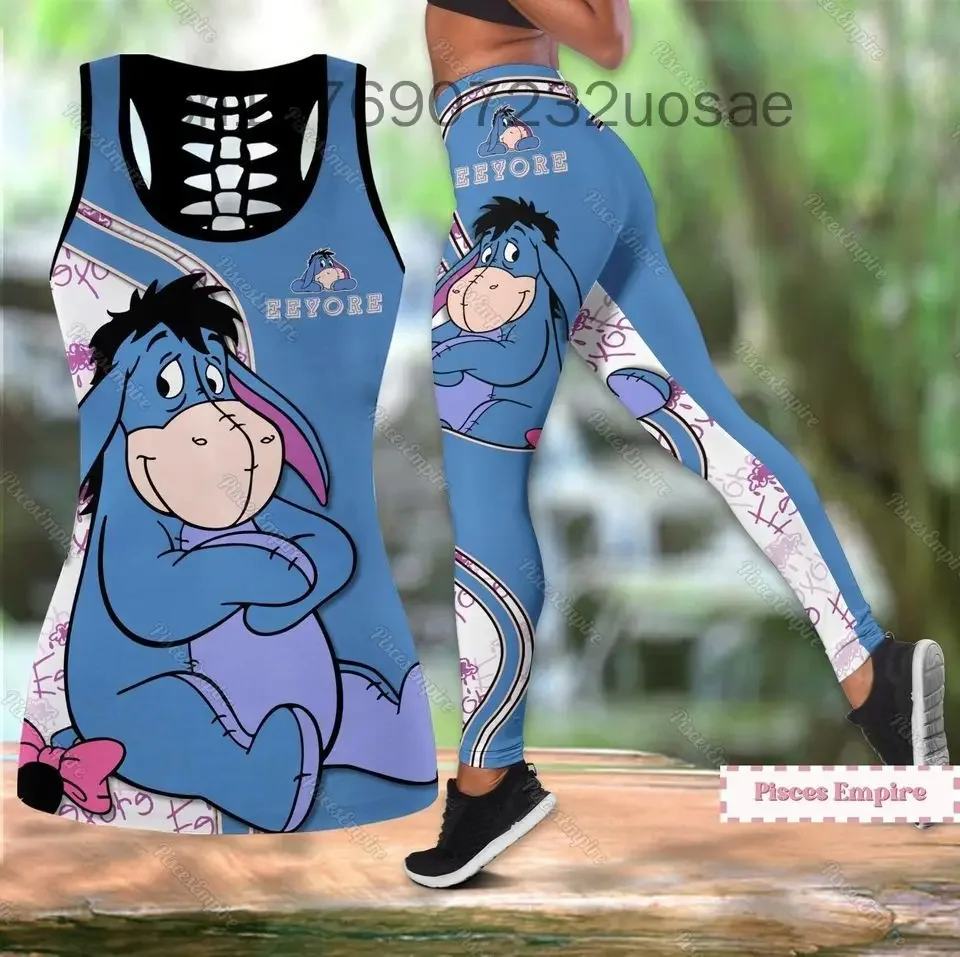 Женский костюм для йоги с жилетом и леггинсами