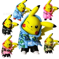 camouflage pikachu figure baby pok%c3%a9mon car desktop decoration toy 10cm cute gift for children and friends anime decor