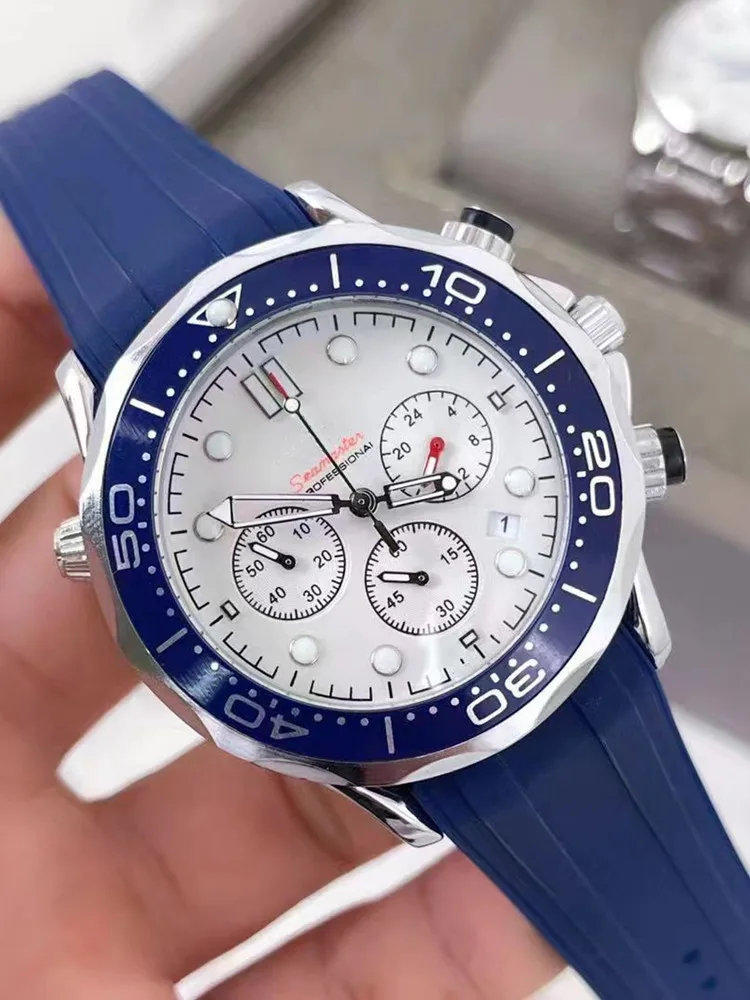 

Top Brand Omg Speedmaster Luxury Watch for Men Luminous Calendar Chronograph Men's Relogio Masculino Rubber Quartz Watch