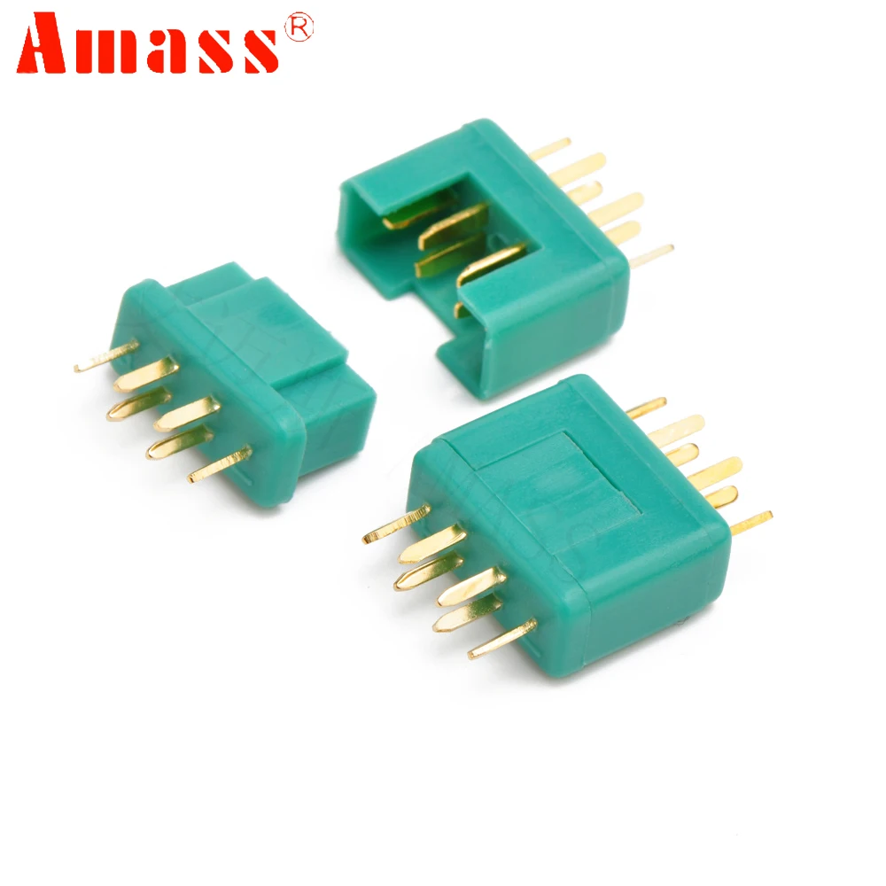 10Pairs Amass MPX Male Female 6-pin Plug Connector Gold Plating For RC Model Part Airplane Plane Drone Toys DIY Parts - купить по