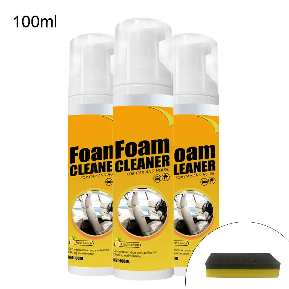 Multifunction Foam Cleaner Anti-Aging Protection Cleaning Foam Spray Lemon Scented For Bmw VW Benz Car Interior Maintenance