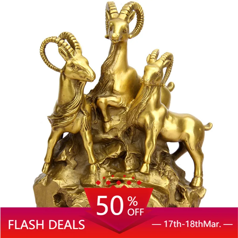 

Brass Three Rams Bring Bliss Ornaments Sanyangkaitai Crafts Sheep Home Living Room Decoration Furnishings