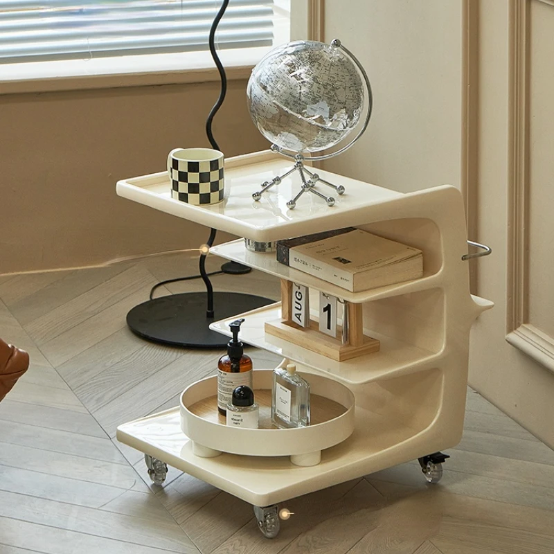 

Lazy Space Sofa Side Table Home Acrylic Trolley Removable Side Cabinet