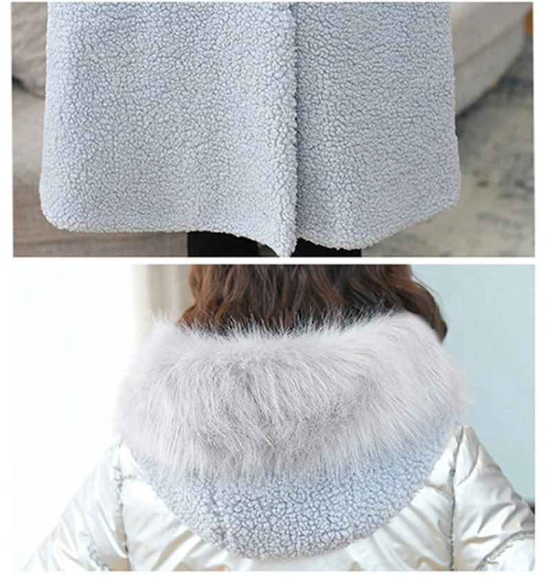 Faux Lamb Fur Coat Long Loose Thick Warm Winter Jacket Women 2023 Granule Sheep Cut Velvet Ladies Parkas Hooded Female Clothing