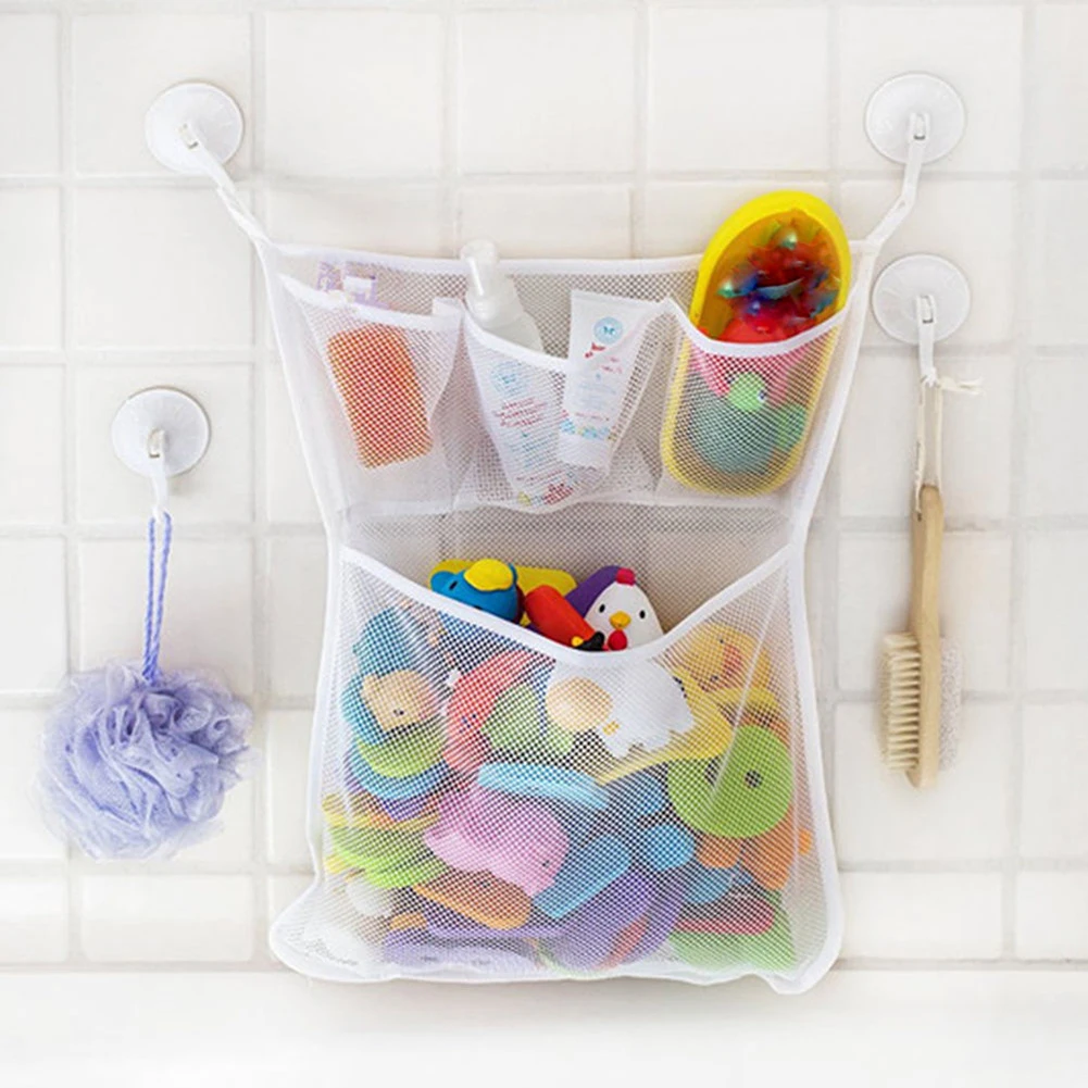 Baby Toy Mesh Bag Bath Bathtub Doll Organizer Suction Bathroom Bath Toy Stuff Net Baby Kids Bath Bathtub Toy Bath Game Bag Kids