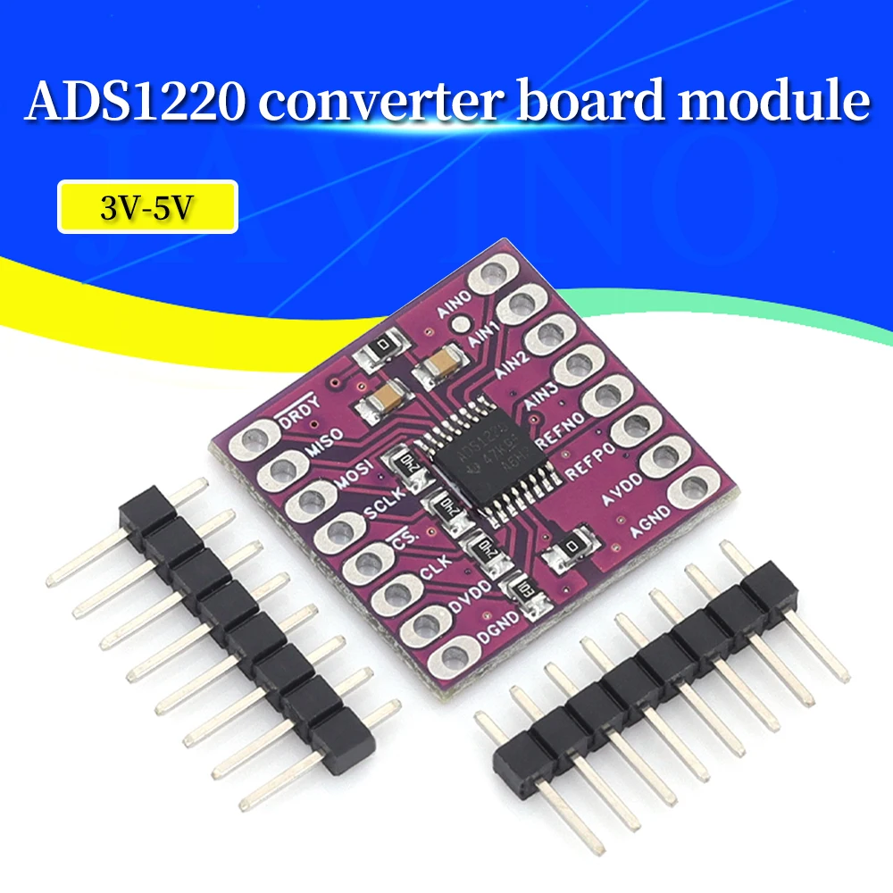 Фото Модуль ADC SPI с низким энергопотреблением, 16/24-битный аналого-цифровой преобразователь ADS1220 CJMCU-1220 №2