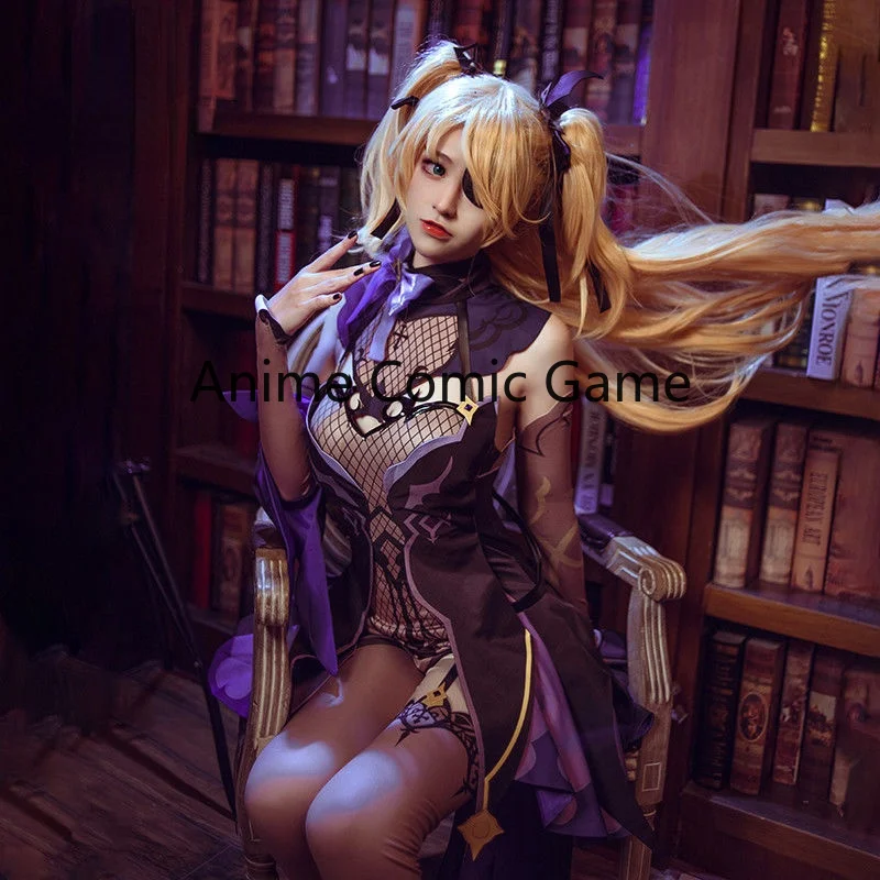 Женский костюм для косплея Game Genshin Impact парик обувь наряды в стиле аниме