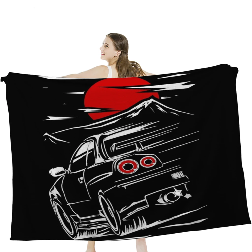 

Одеяло для Nissan Skyline GTR 34, мягкое бархатное одеяло, постельное белье для путешествий