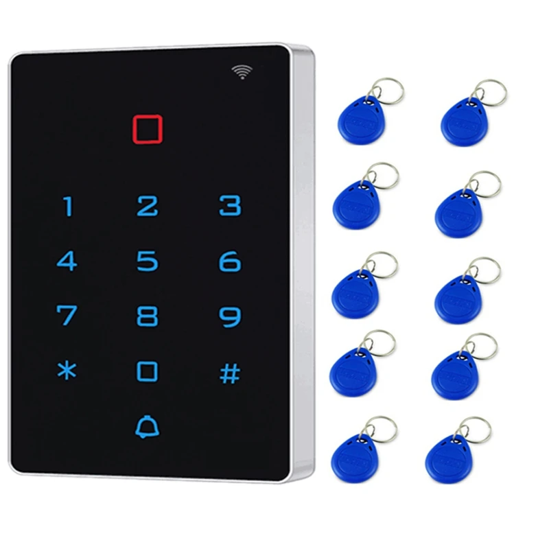 

Waterproof Wifi Tuya App Backlight Touch 125Khz RFID Card Access Control Keypad WG 26 Output Anti-Disassembly Alarm