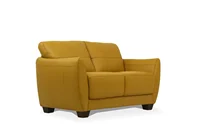 Modern Italy Contemporary Style Sofa Loveseat Mustard Leather  for Small Space 57"L x 36"D x 31"H Muebles De La Sala