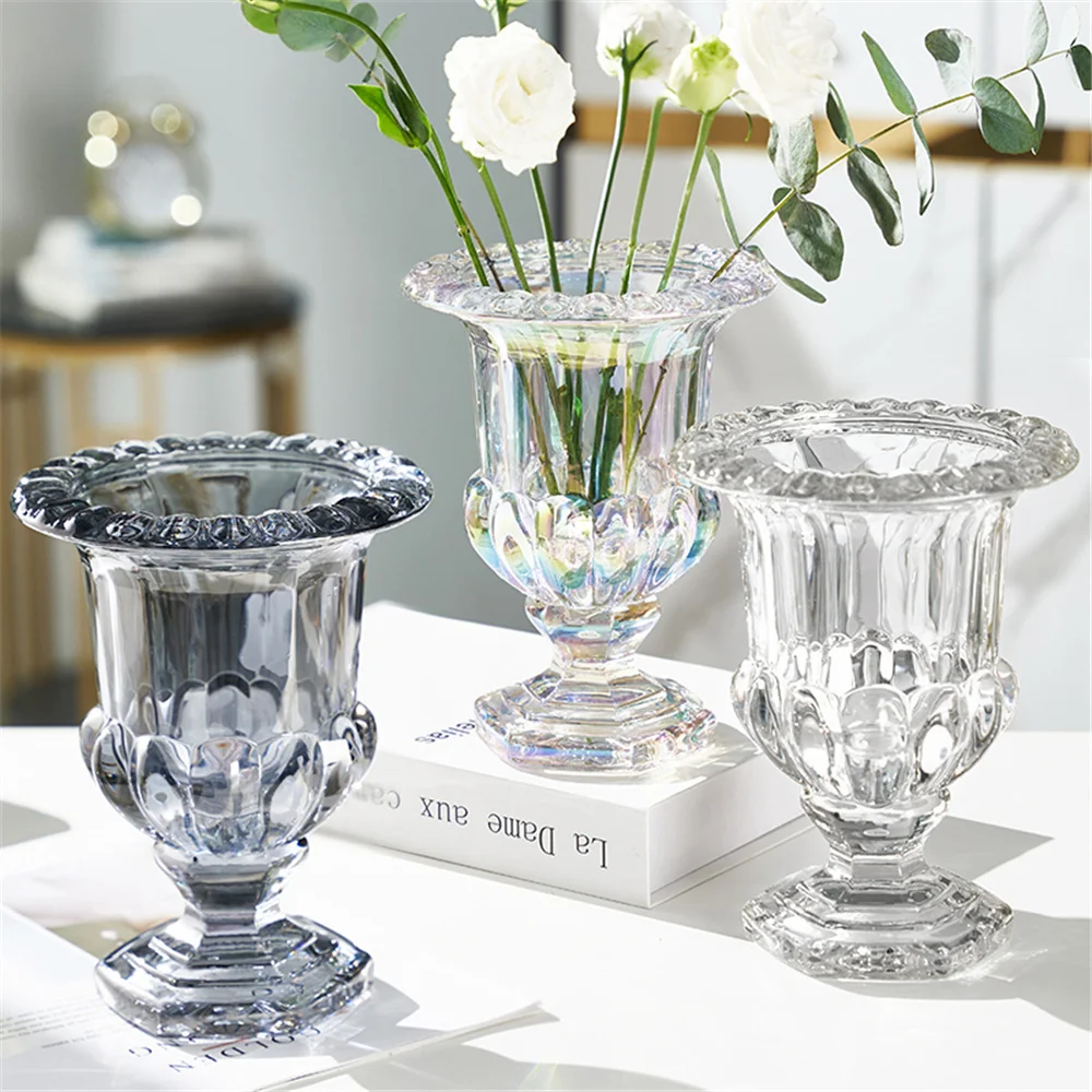 

Simple Rose Lily Glass Vase Fresh Flower Table Decor Floral Bottle Plant Hydroponic Container Window Sill Arrangement Ornaments