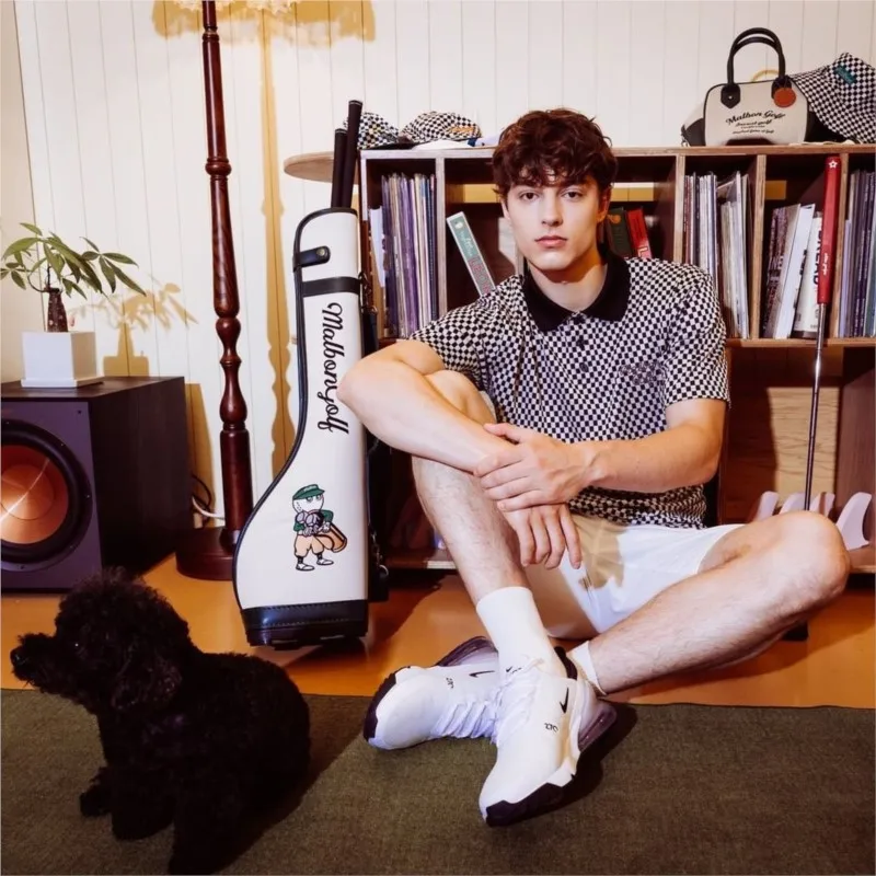 Mens Golf Shirt Lattice Moisture Wicking Quick-Dry Short Sleeve Casual Polo Shirts for Men