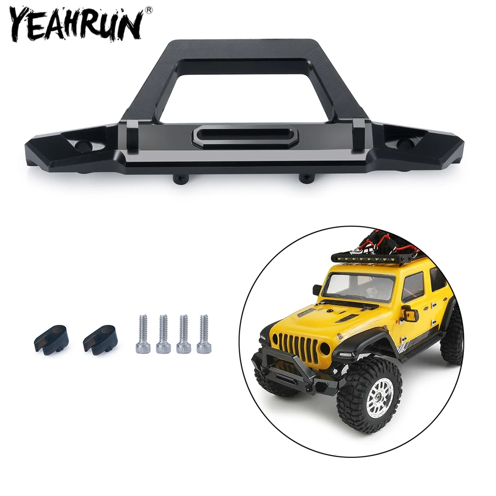 

YEAHRUN Black Metal Front Bumper Mount For 1/24 Axial SCX24 AXI00002 RC Crawler Car Upgrade Parts