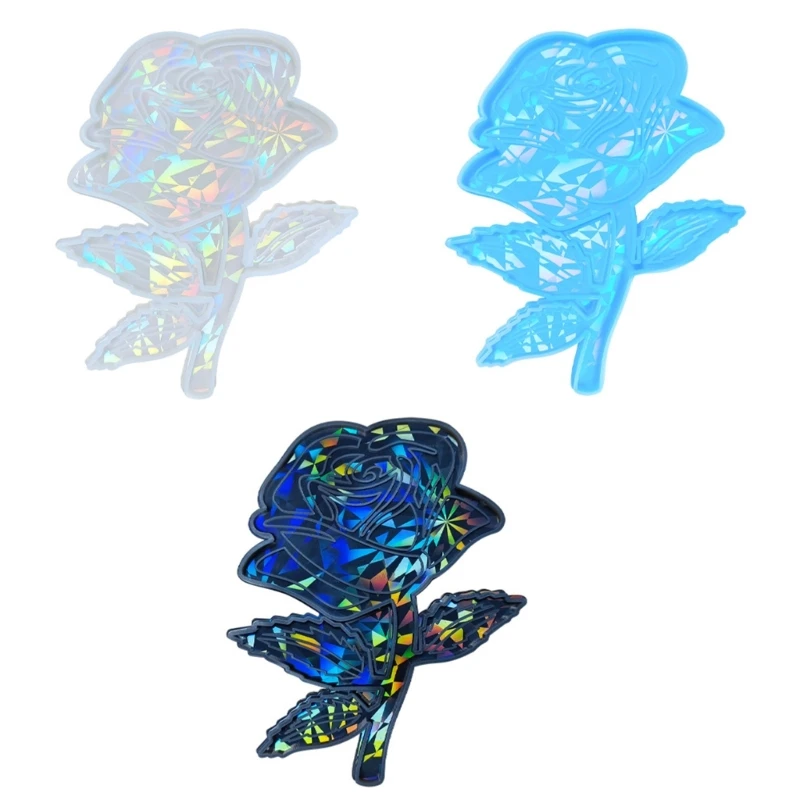

E0BF Silicone Molds Rose Flower Shaped Resin Molds Statue Making Moulds