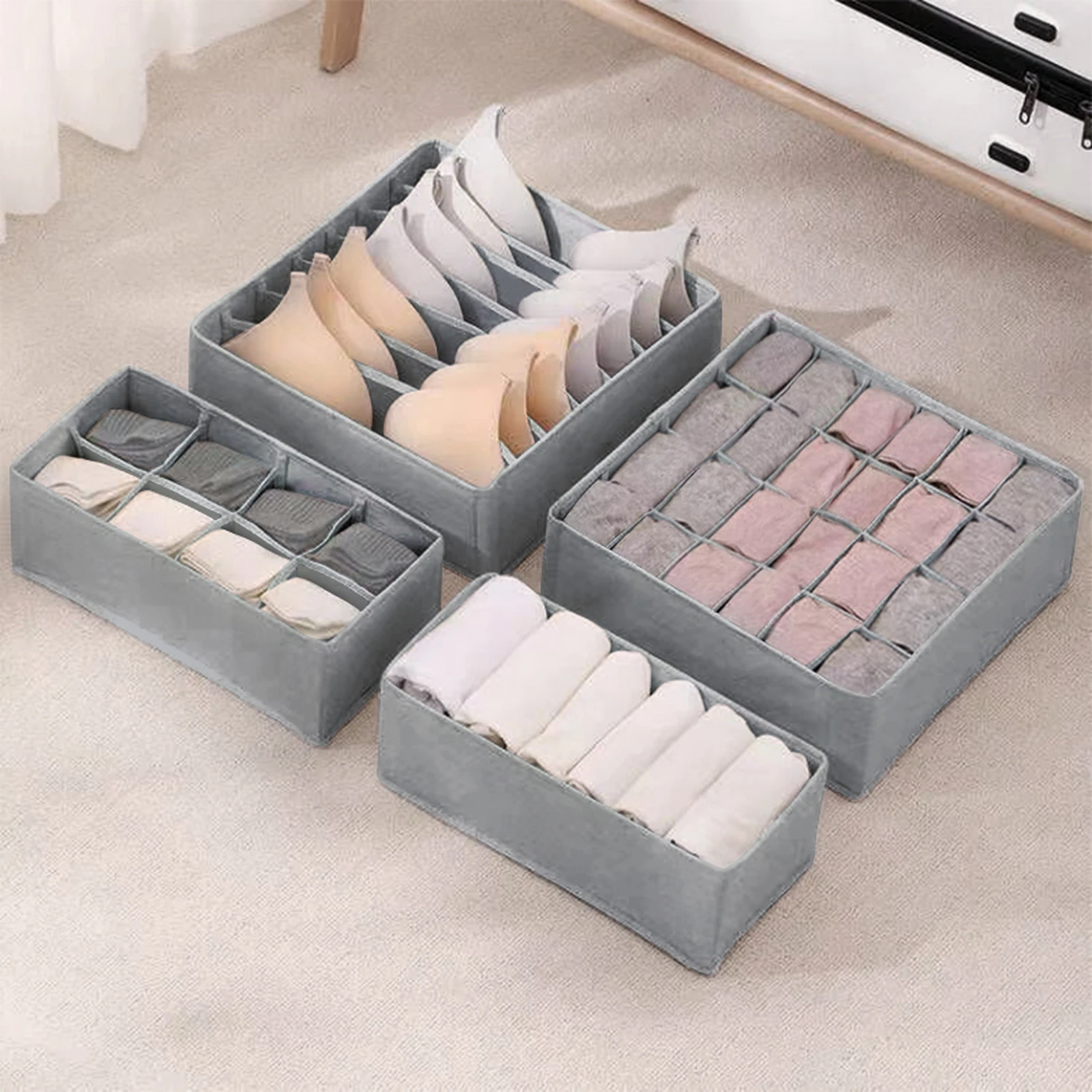 

Foldable Underwear Organizer Cabinets Drawer Underwear Storage Box Hard Bra Socks Organizer Closet Clothes Storage Organizers