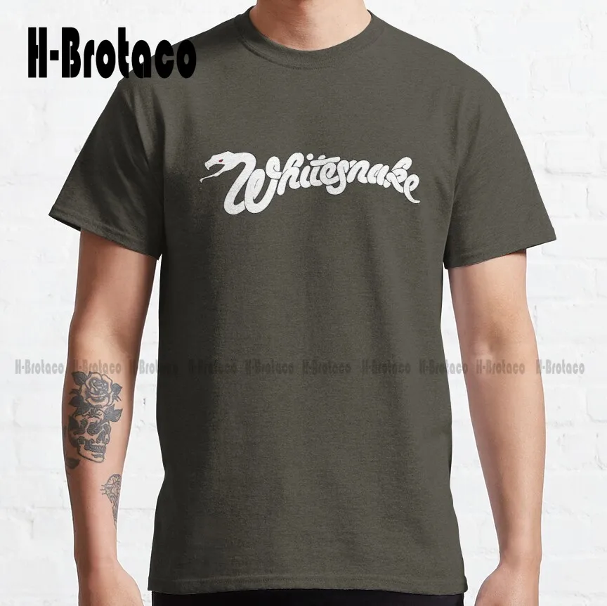 

Whitesnake White Snake Logo Classic T-Shirt Tshirts Shirts For Men Cotton Outdoor Simple Vintag Casual Tee Shirts Xs-5Xl Unisex