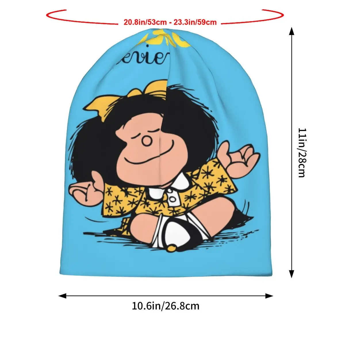 Mafalda милые друзья комикс Chracters (20) мужчины женщины тонкие облегающие шапки Лыжная