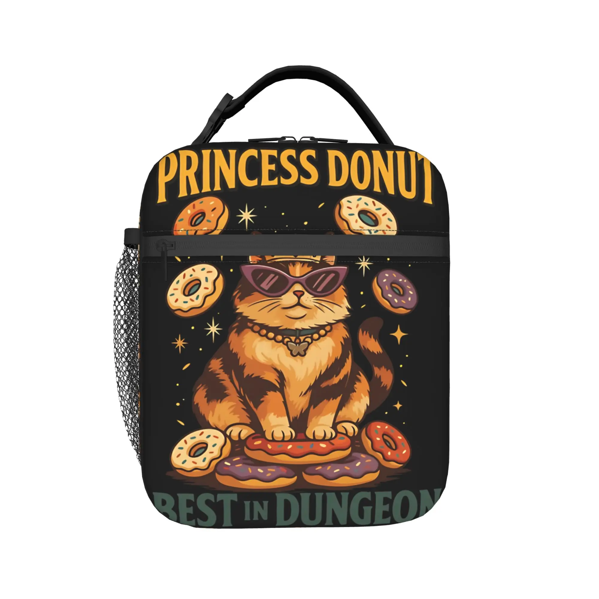 Фото Изолированные сумки для обедов Princess Donut Dungeon Crawler Carl, большие многоразовые сумки-холодильники, сумки-тоуты для обедов, дорожные сумки для хранения продуктов №3