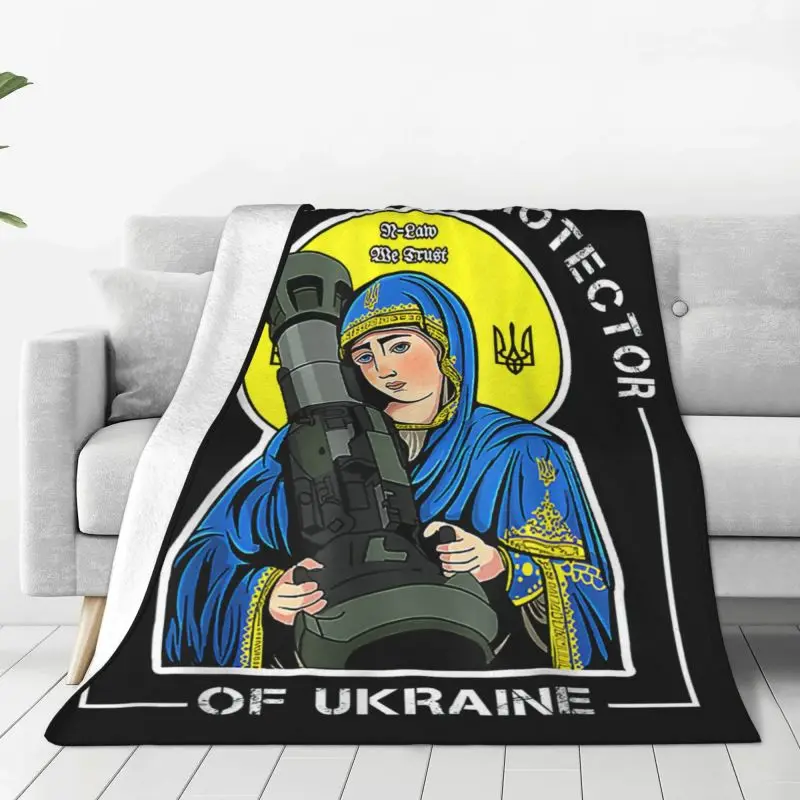 

Vintage St Javelin Blanket Soft Flannel Fleece Warm Saint The Protector of Ukraine Throw Blankets for Home Bedroom Sofa Quilt
