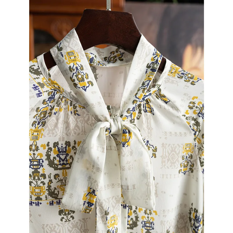 FANIECES Элегантная женская рубашка с воротником-бабочкой весна-лето шифоновая