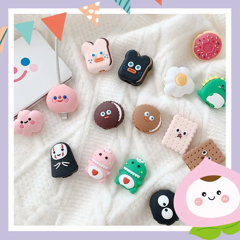 

Cable Accessory Cable Animal Bites Cartoon USB Charger Data Cable Cord Protector For iphone X 8 7 6 USB Cable Protection