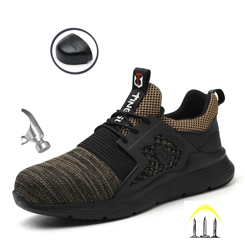 

Safety Shoes Steel Nose Men's Light Work Women's Safety Tennis Industrial Wook Boots Man Summer Breathable Foot Protection