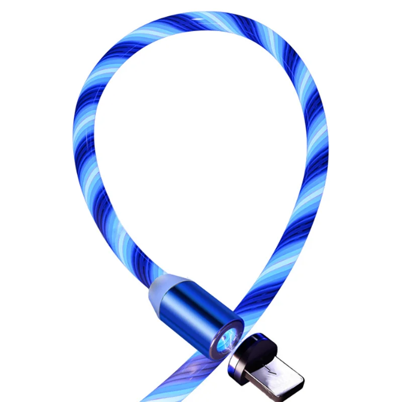 

Tutew Magnetic charging Mobile Phone Cable Flow Luminous Lighting cord charger Wire for Samaung LED Micro USB Type C for iphone