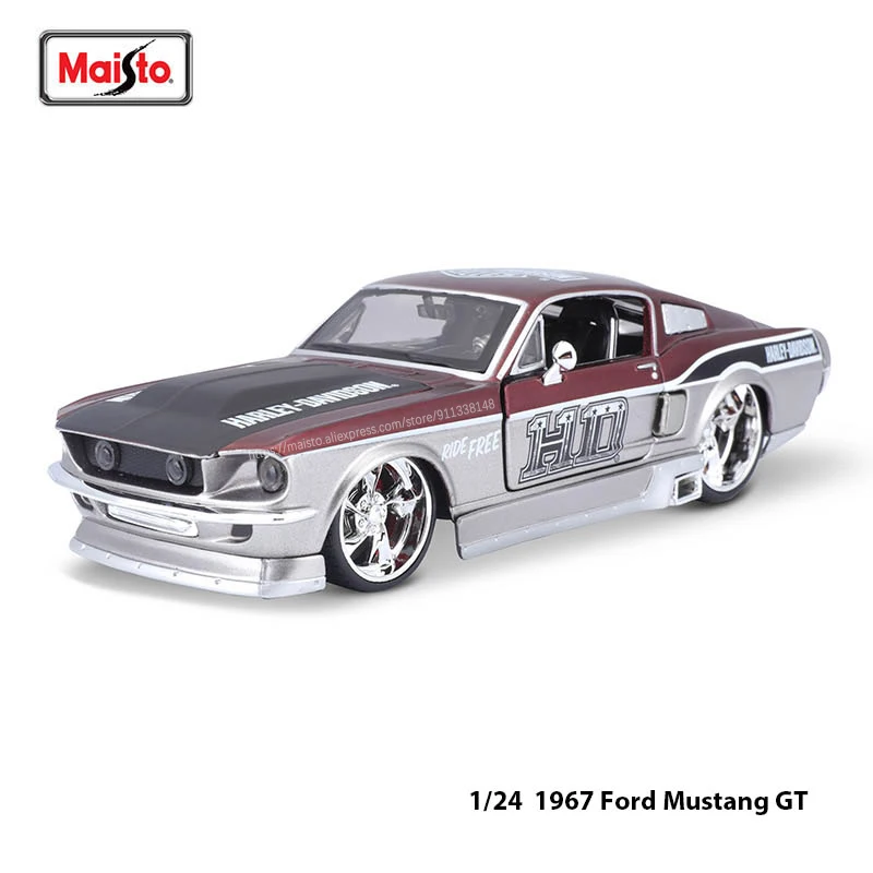 

Maisto 1:24 Harley Davidson 1967 Ford Mustang GT die-cast precision Alloy car model classics collection gift