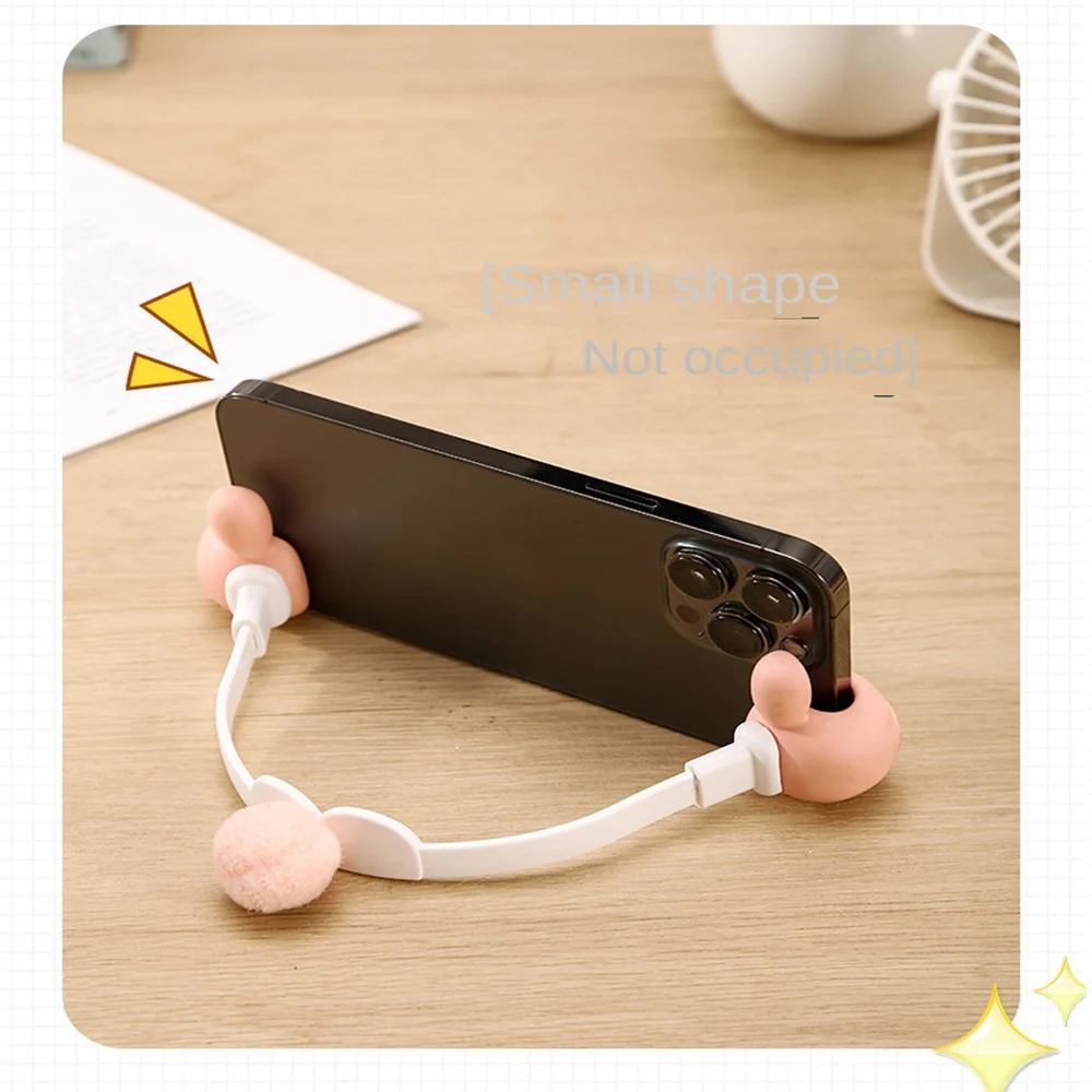 

Warm And Glossy Feel Bracket 1 Bracket Stick Rabbit Mobile Phone Holder Prevent Slipping Cute Cartoon Compact Design Pinkycolor