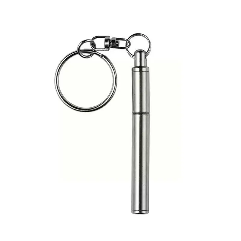 

New Portable Steel Telescopic Pen Tool Metal Ball Ergonomic Pen Point Pen Tool Keychain H0r9