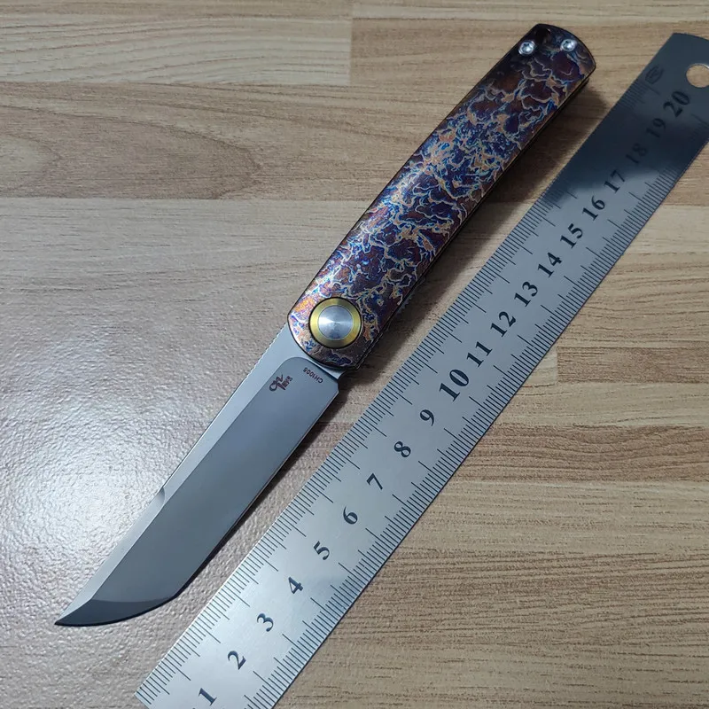 

CH CH1005 Folding Knife M390 Blade Titanium Handle Tactical Camping Hunting Survival Pocket Flipper Kitchen Outdoor EDC Knife
