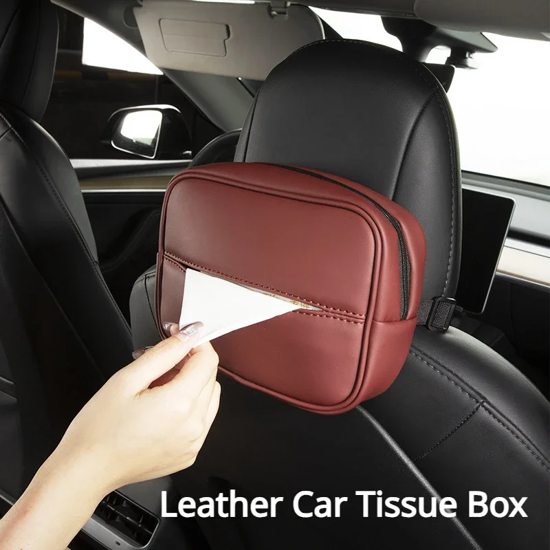 

Leather Car Tissue Box Universal Cardboard Box Case Napkin Paper Container Organizer Holder Storage Box Car Interior Accessories