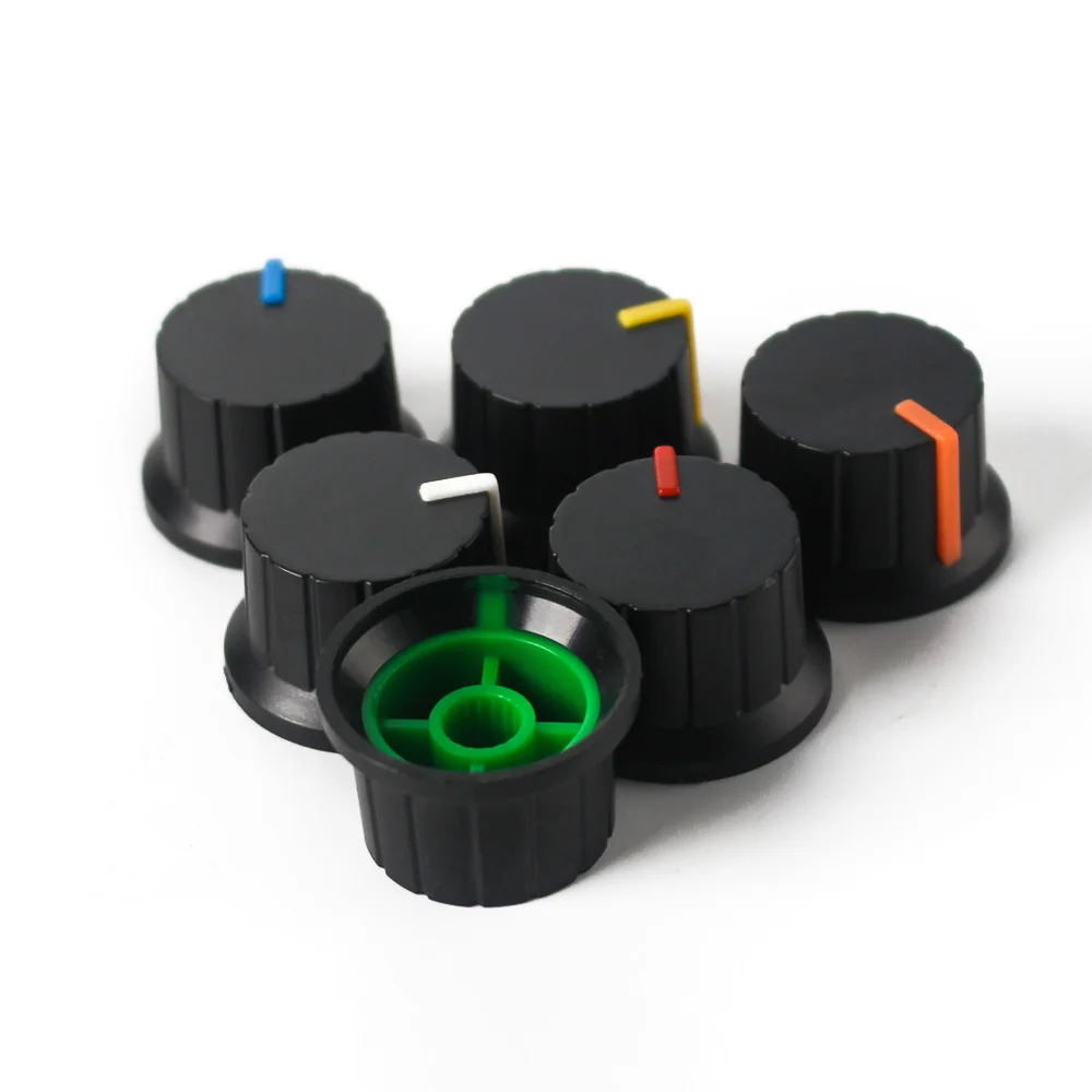 30 шт. 24x15 мм ручки потенциометра, крышка переключателя кодировщика, пластиковые крышки переключателя, белые/синие/зеленые/оранжевые/красные/желтые, 6 значений * 5 шт. = 30 шт.