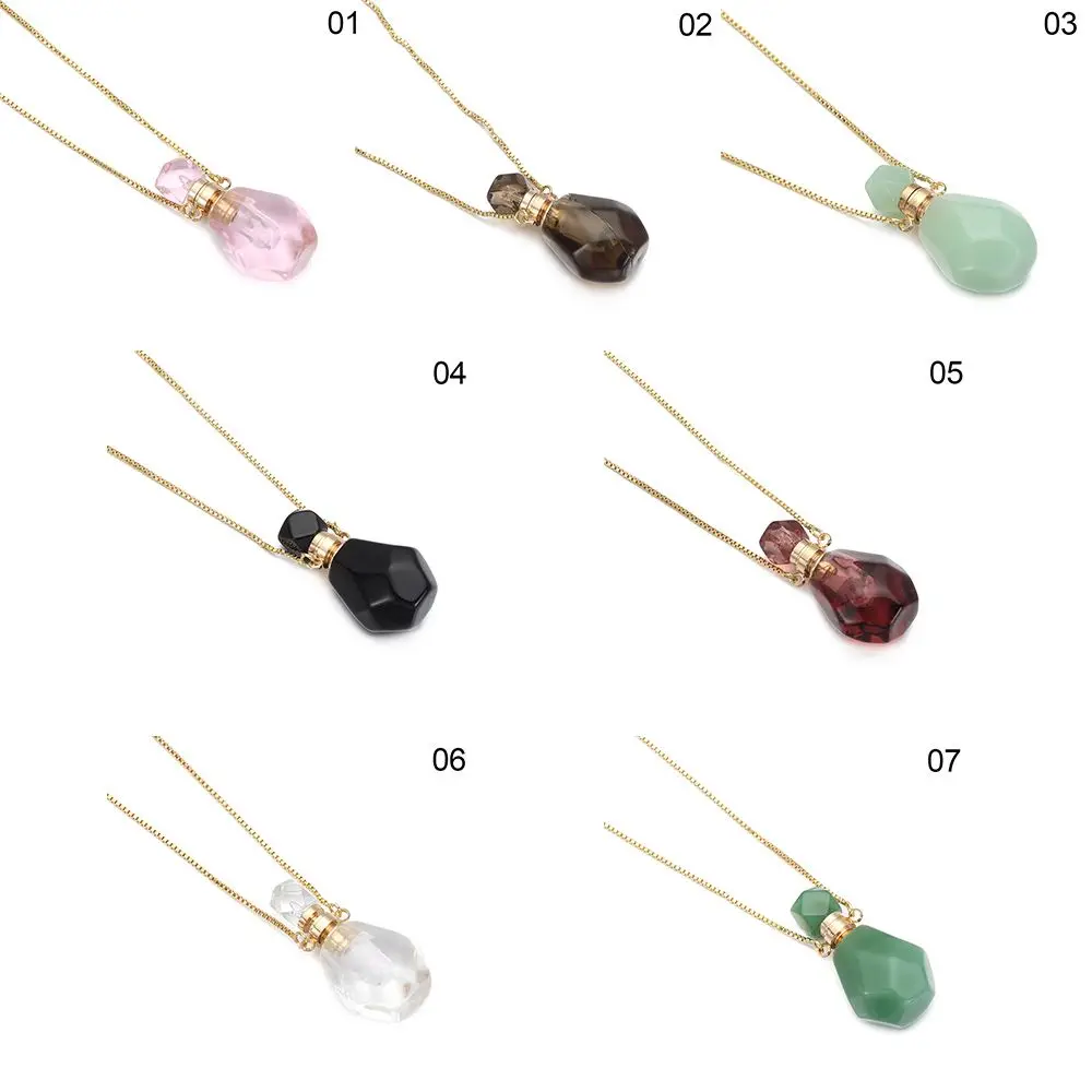 Новый натуральный розовый аметисты кварц тигровый глаз камень флакон духов