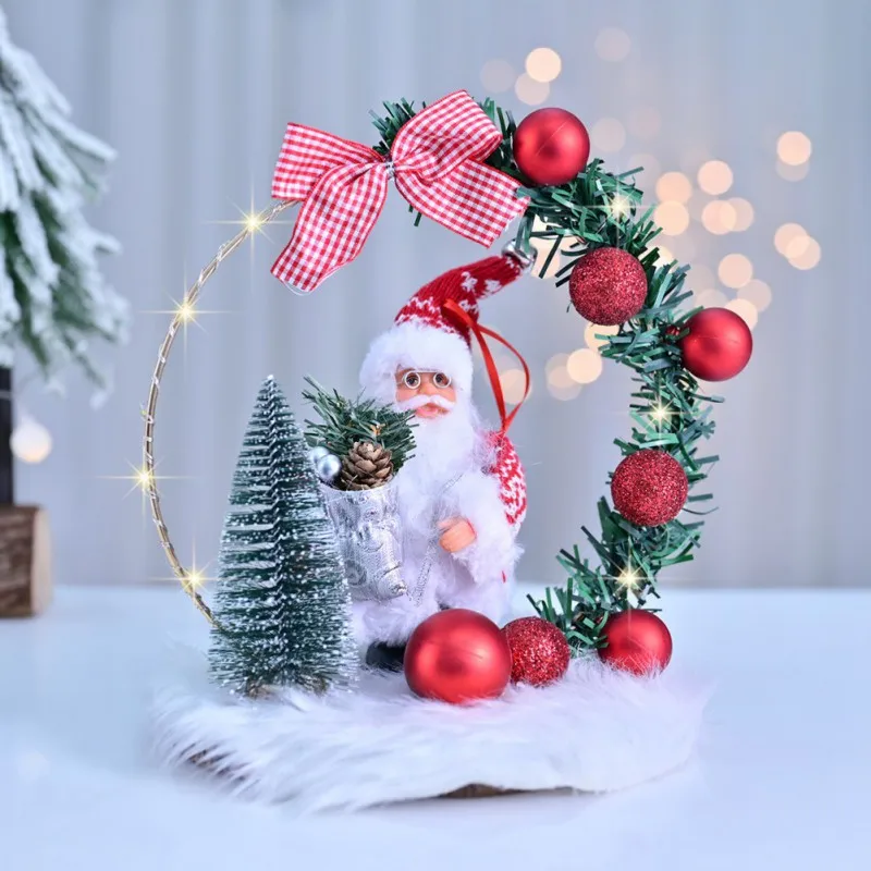 Рождественские декоративные фигурки Санта-Клауса освещенные украшения