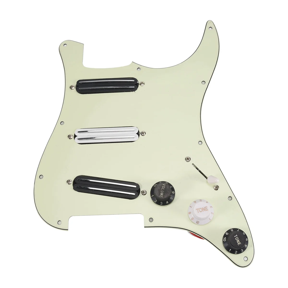 

SSS 11 Hole Strat Electric Guitar Loaded Pickguard Prewired Scratch Plate with 3 Dual Rail Humbucker Pickup