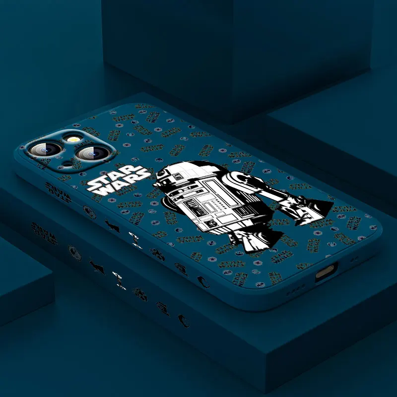 

Star Wars Robot Hero Battle For Apple iPhone 13 12 Mini 11 Pro XS MAX XR X 8 7 6S SE Plus Liquid Left Silicone Phone Case Coque